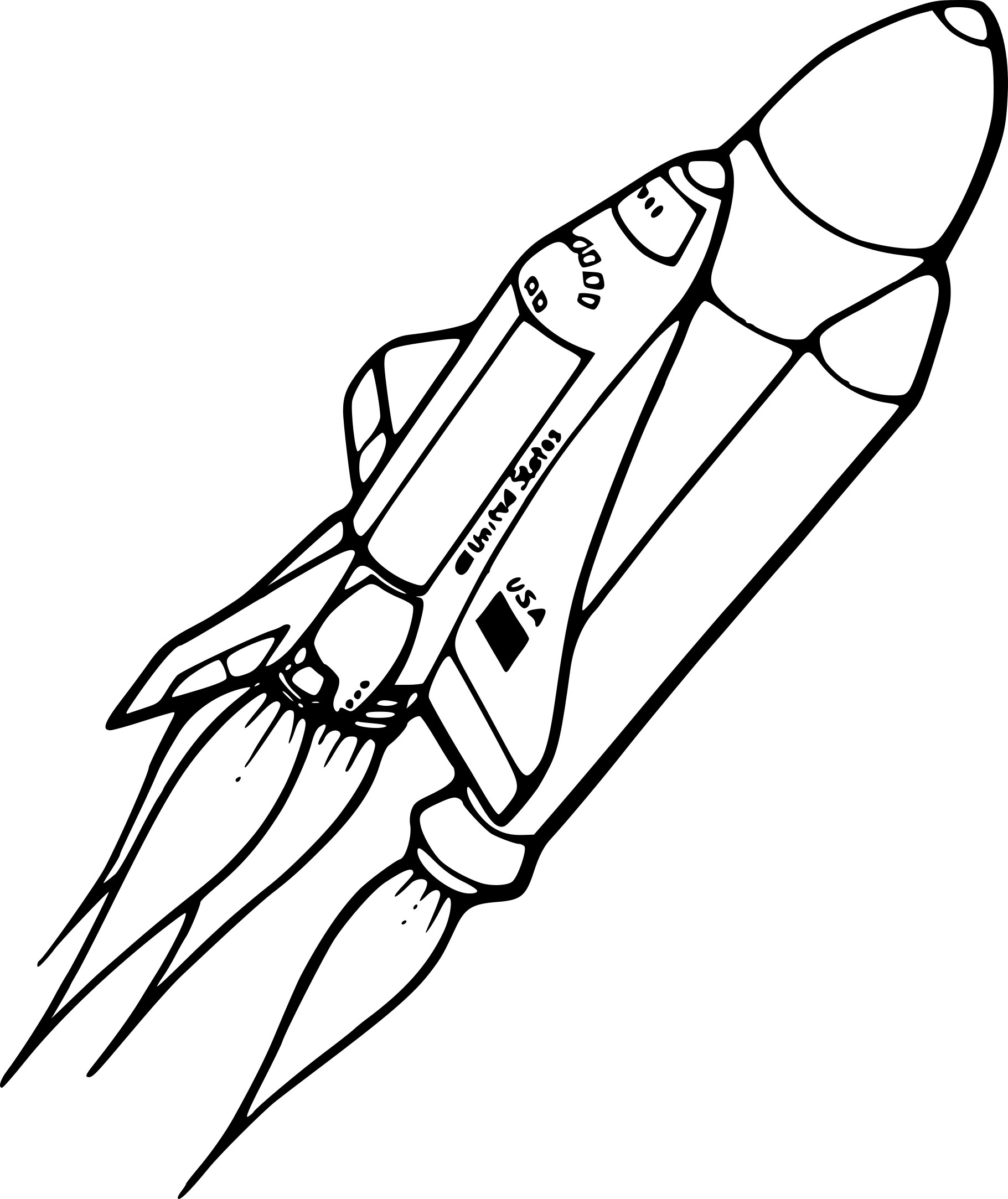 Coloriage Navette spatiale dessin gratuit à imprimer