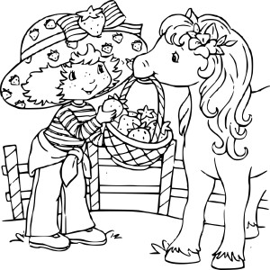 Charlotte aux fraises et son poney