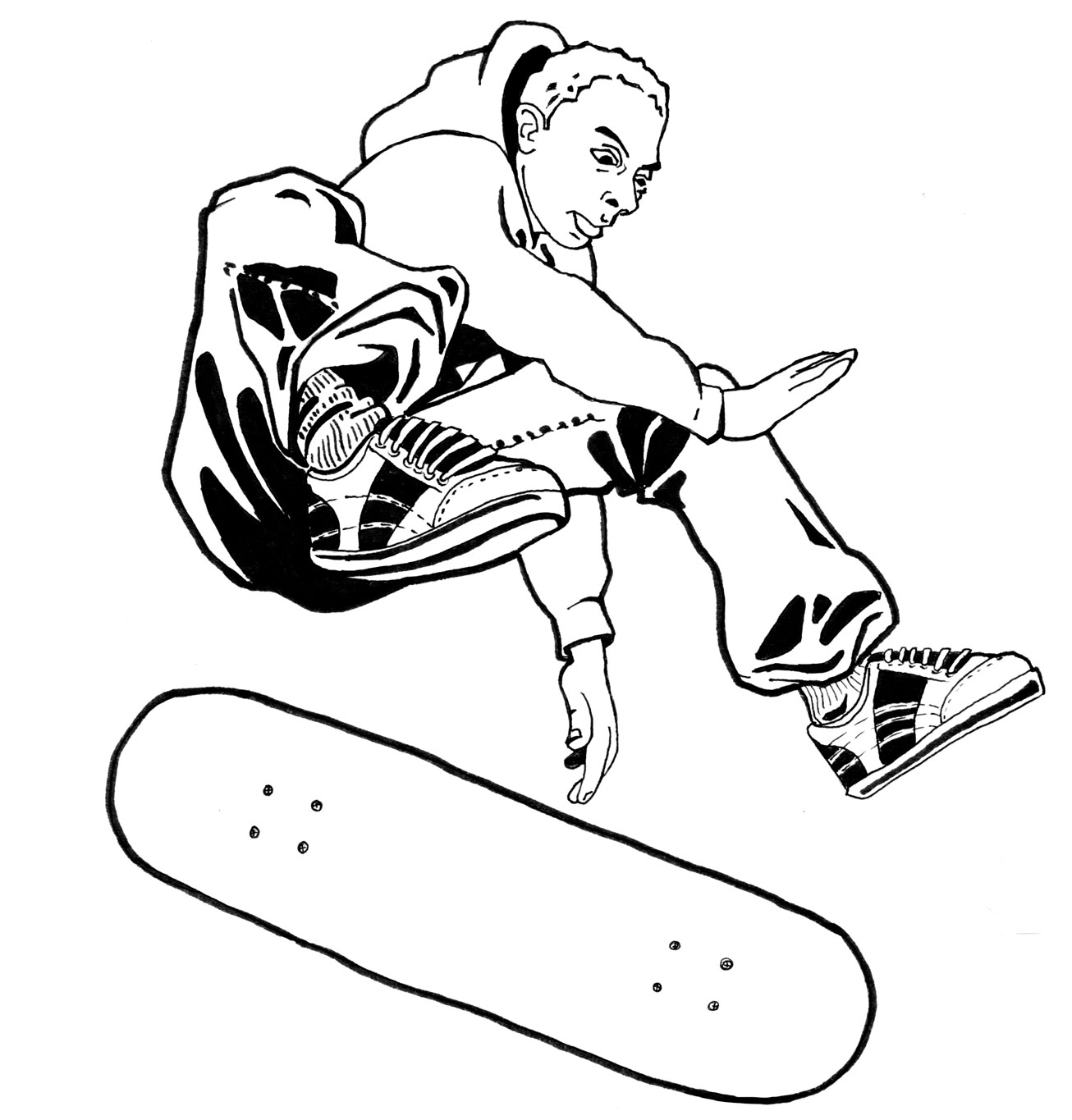 Coloriage De Skateboard Gratuit à Imprimer