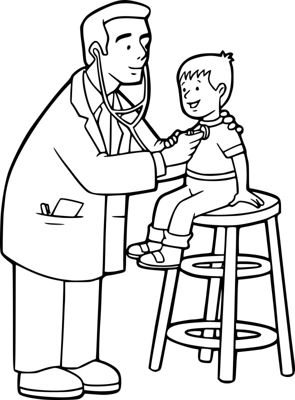 Docteur s'occupe d'un enfant