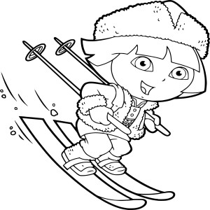 Dora fait du ski