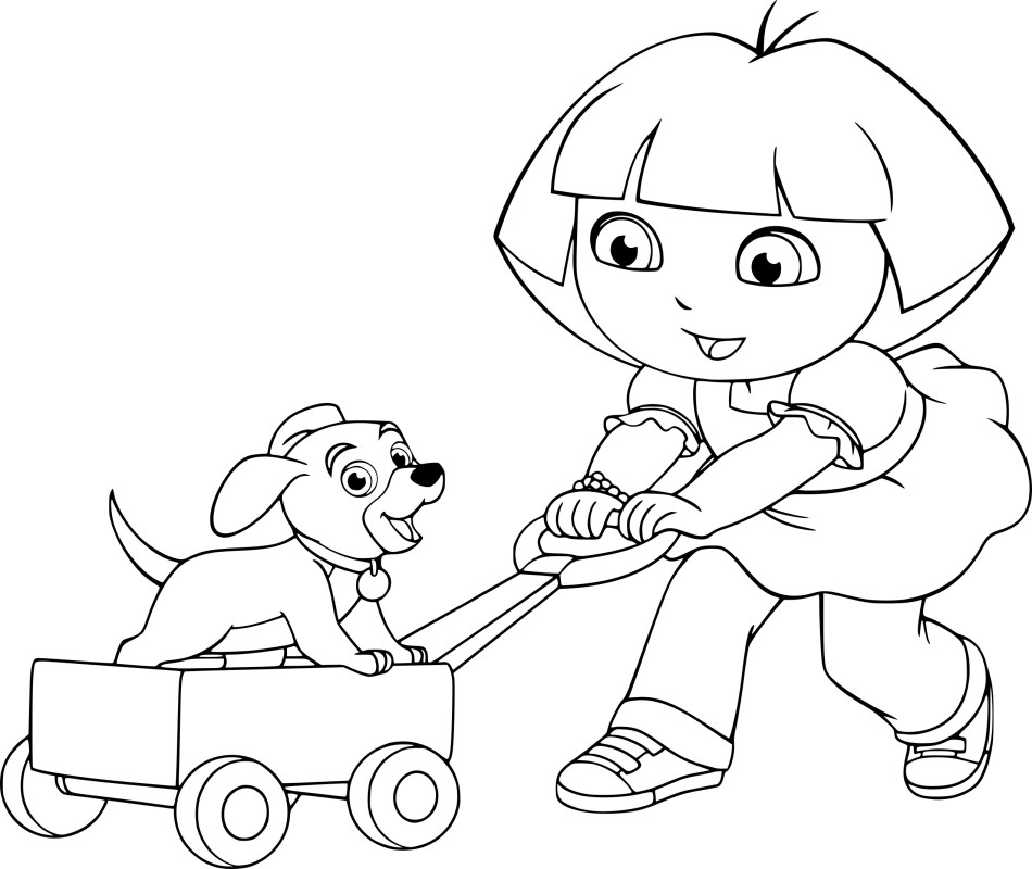 Dora joue avec son chien
