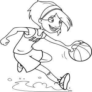 Fille joue au Basketball