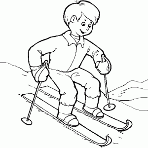 Garçon fait du ski
