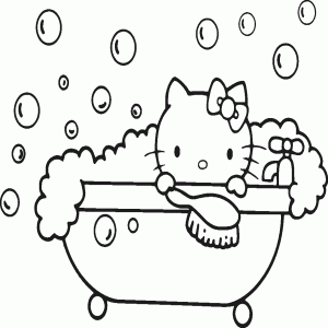 Hello Kitty sous la douche