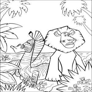 Madagascar Lion et Zebre