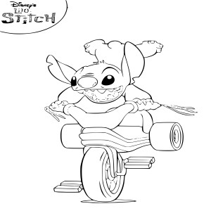 Stitch en vélo