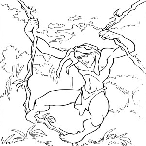 Tarzan sur des lianes