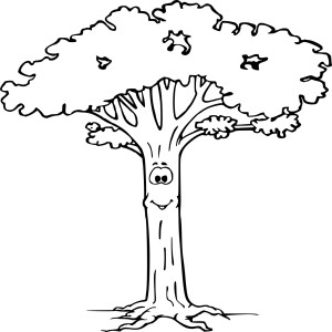 Tronc d'arbre avec visage