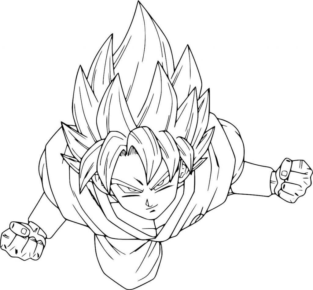 Coloriage Goku Super Saiyan God